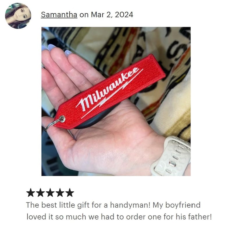 Personalized Tractor Acrylic Keychain Embroidered Key Fob Massey