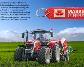 Massey Ferguson Keychain Patch Tractor Acrylic Keychain | Embroidered Key Fob |  | Massey Ferguson inspired | Farm Vehicle Accessories