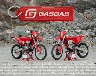 GasGas モトクロスキーホルダー：刺繍入りファブリックキーリング