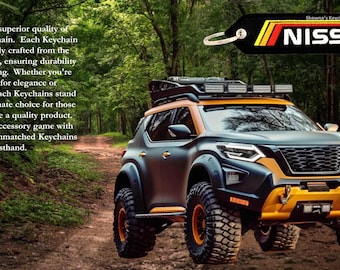 日産キーホルダー | レトロな刺繍入りキーリング