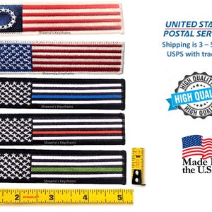 USA Flag Keychain Patch Handmade | Patriotic American Flag Keychain | Personalized Gifts | | Stars and Stripes Key Ring
