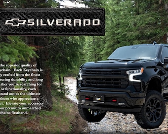 シボレー シルバラード キーホルダー：刺繍入りファブリックキーフォブ、パーソナライズされたシボレーキーホルダー