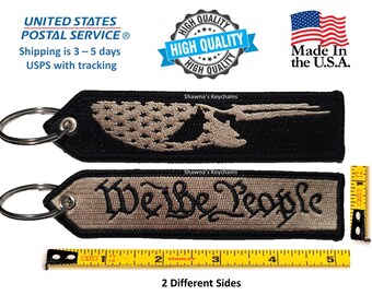 WE THE PEOPLE キーホルダー 刺繍入り | 愛国的なパニッシャーキーホルダー