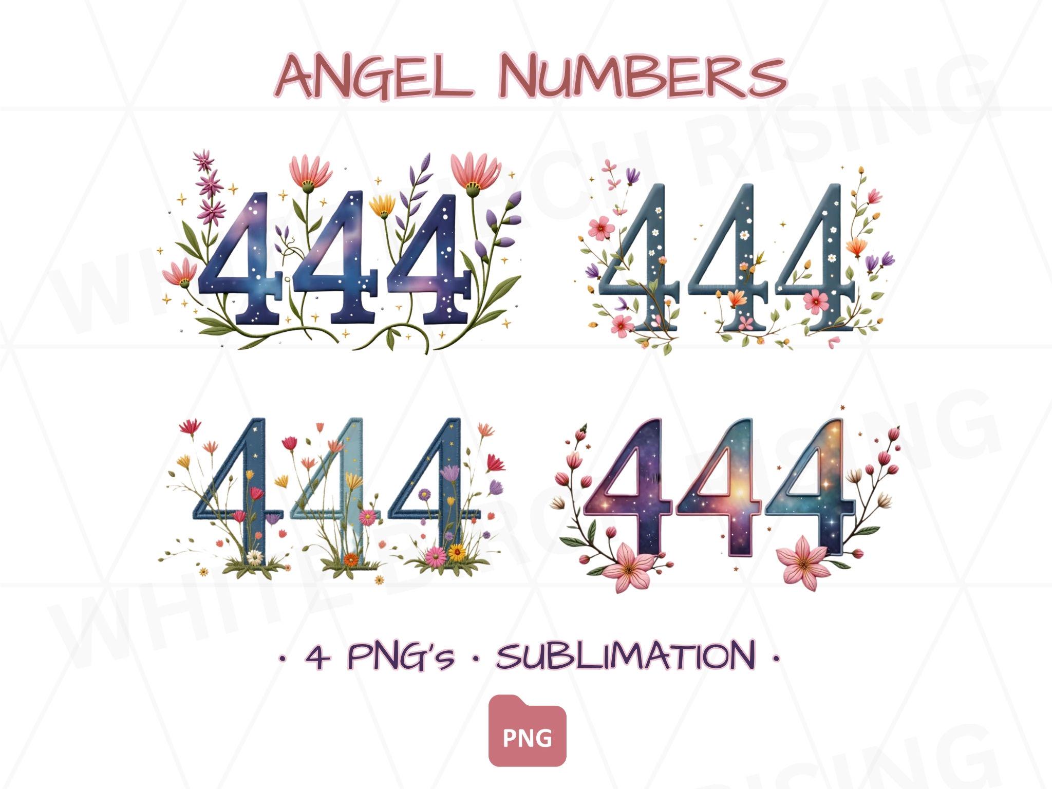 444 Graphics 444 Angel Number Floral PNG Bundle - High Resolution Transparent ...