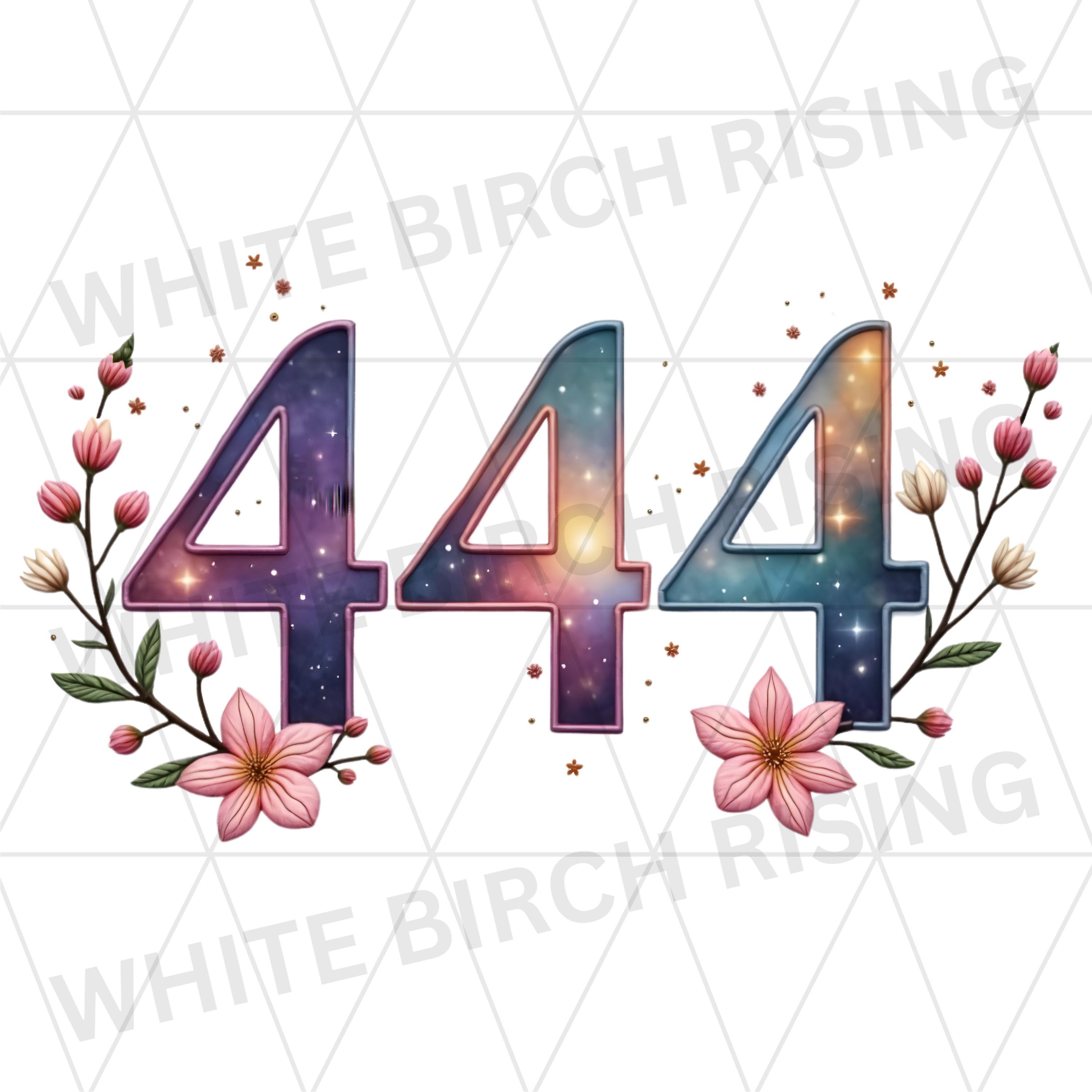 444 Graphics 444 Angel Number Floral PNG Bundle - High Resolution Transparent ...