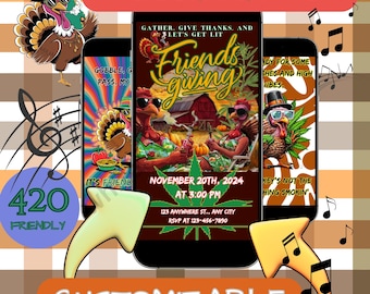 Friendsgiving Animated Musical Invitation: Dank Thanksgiving Party (Digital Download)