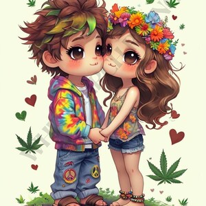 HIGH on Love WEED Be PERFECT Together Kundengerechte digitale Valentinstag Karte, zum Stoner Einzigartige Spaß-Liebesbotschaft für Sie oder Ihn Stoner zu schicken