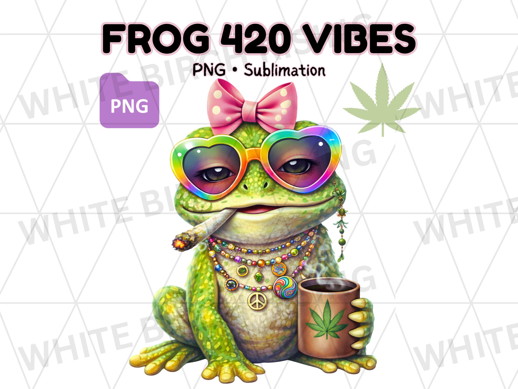 Frog PNG, 420 Frog Clipart, Stoner Frog Sublimation, Funny Weed Frog ...