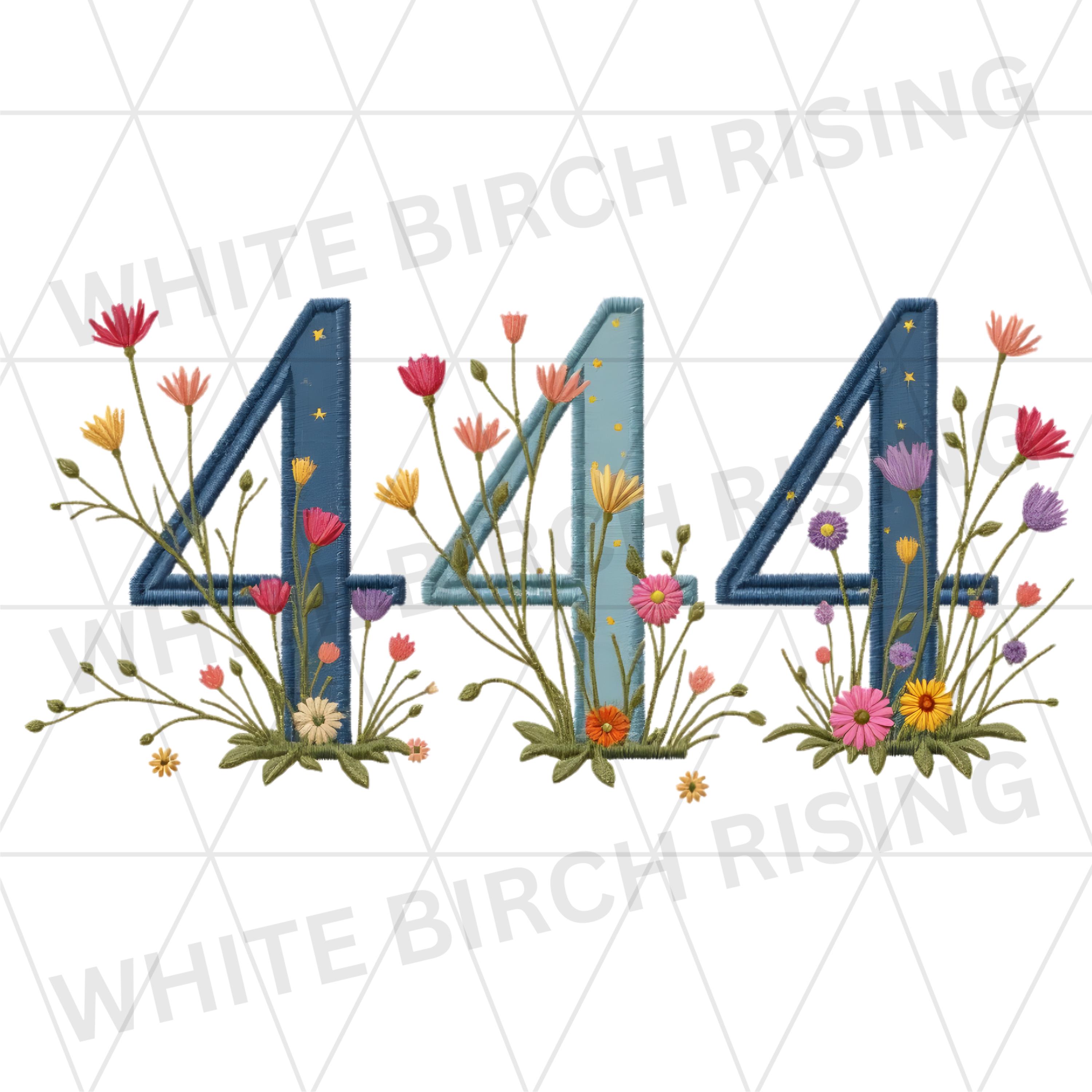 444 Graphics 444 Angel Number Floral PNG Bundle - High Resolution Transparent ...