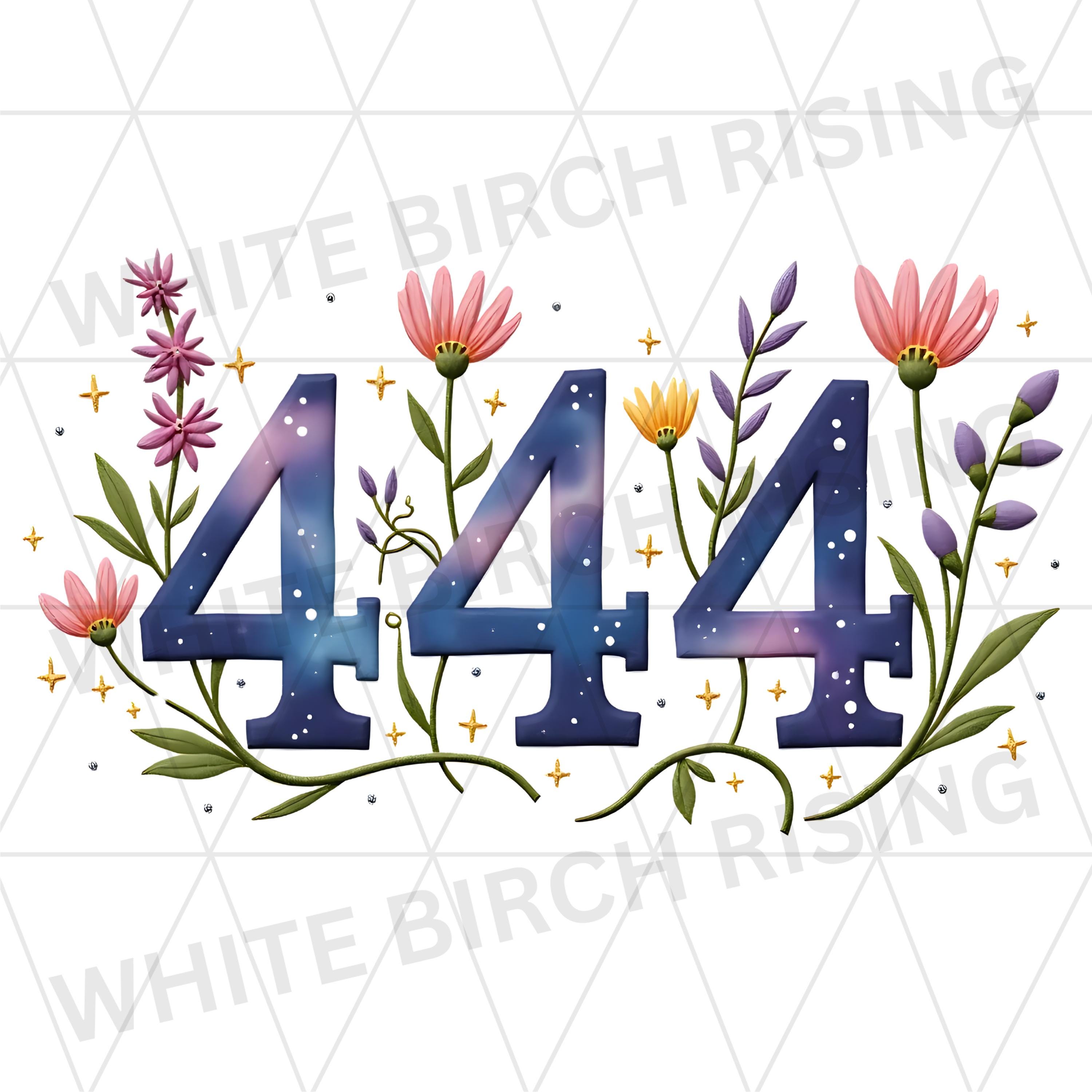 444 Graphics 444 Angel Number Floral PNG Bundle - High Resolution Transparent ...