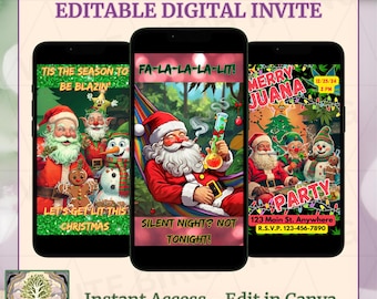Merryjuana Christmas Party Invitation: Animated Weedmas Invite (Digital Download)