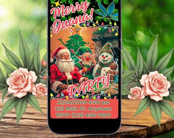 Merryjuana Christmas Party Invitation: Adult Holiday Bash (Digital Download)