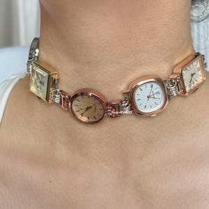 Punk Style Watch Faces Choker, Charm Watch Neckalce, Unisex watch choker, Whimsigoth Gothic Jewelry, Y2K Necklace,Chain Neckalce,Unique gift