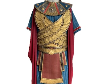 Egyptian Warrior Costume, Ancient Costume, Bible costume for a drama or church play, Egyptian costume in teal and gold