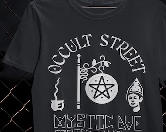 Maglietta Occult Street Occult Maglietta con simbolo esoterico Regalo di stregoneria Maglietta moderna occulta