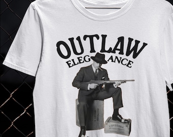 Gangster Elegance T-Shirt Retro Crime Aesthetic Mafia Style Tee