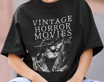 Vintage Horror Filme Shirt Übergroßes Boxy Tee Horror Fans Geschenk Klassische Film Autorität