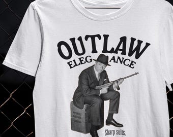 Gangster Elegance T-Shirt Vintage Gangster Fashion Mob Style Tee