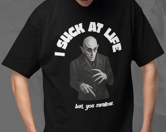 Vampire Shirt Oversized Boxy Tee Explicit Insult Shirt Provocative T-Shirt Adult Gift