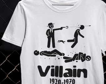 Mafia Villain T-Shirt Vintage Gangster Dark Humor Crime History Tee