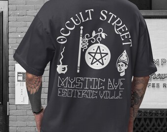 Occult Street Oversized Boxy Tee Occult Shirt Urban Esoteric T-Shirt Occult Symbol Gift