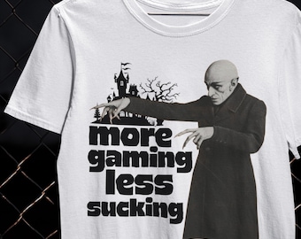 Vampire Shirt Gamer Joke Shirt Gaming Humor T-Shirt Video Game Gift Controller Life Tee