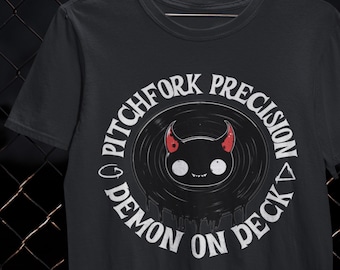 Pitchfork Precision DJシャツ デビルミックスTシャツ ヒップホップDJギフト ターンテーブルビニールTシャツ