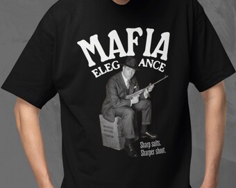 Maglietta oversize squadrata Mafia Elegance, stile gangster mafioso