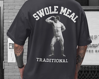 Swole Mahlzeit Traditionelles übergroßes Boxy T-Shirt Gym Shirt Bro Wissenschaft T-Shirt Bodycycling Humor Geschenk