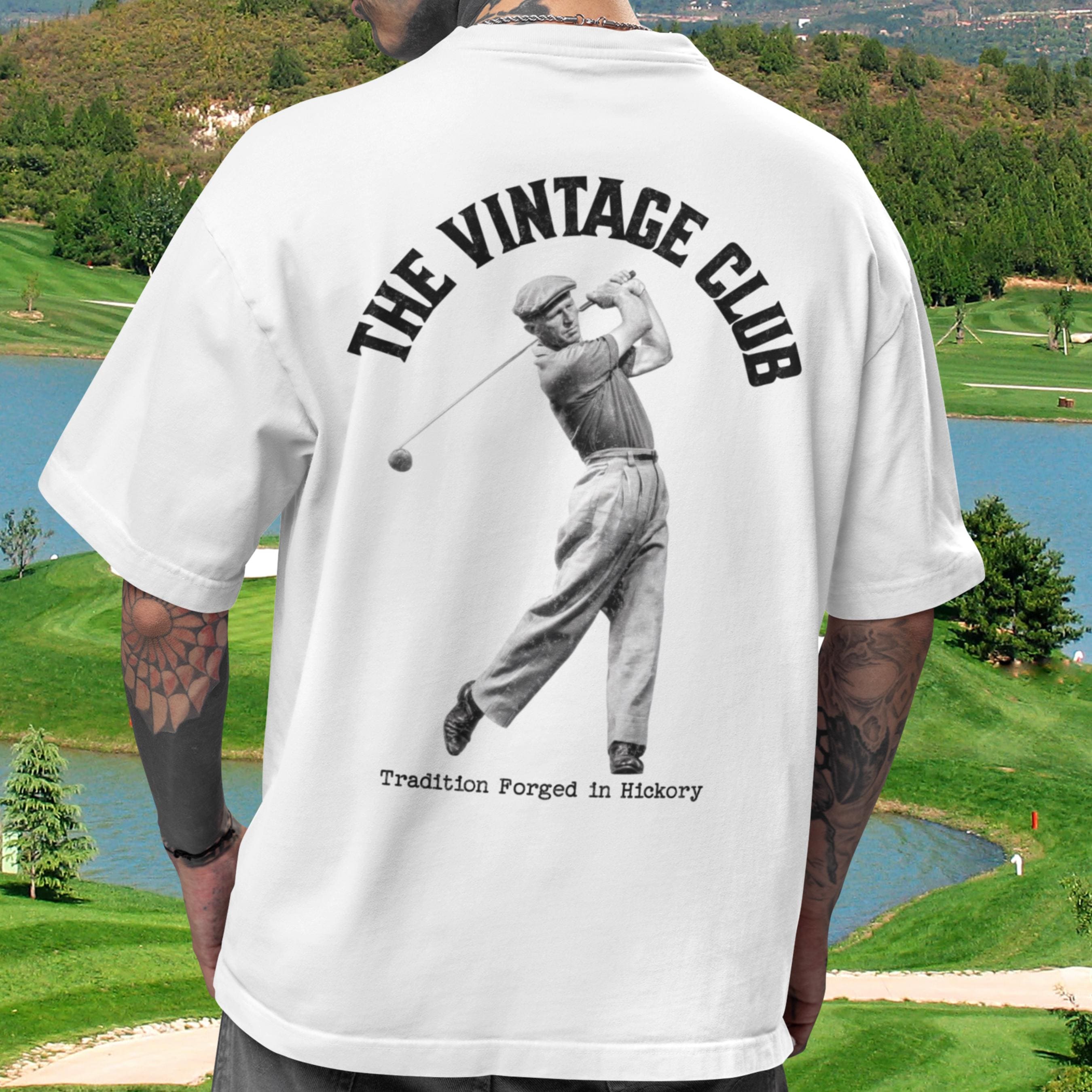The Vintage Club Oversized Boxy Tee Golf T-shirt Old School Links