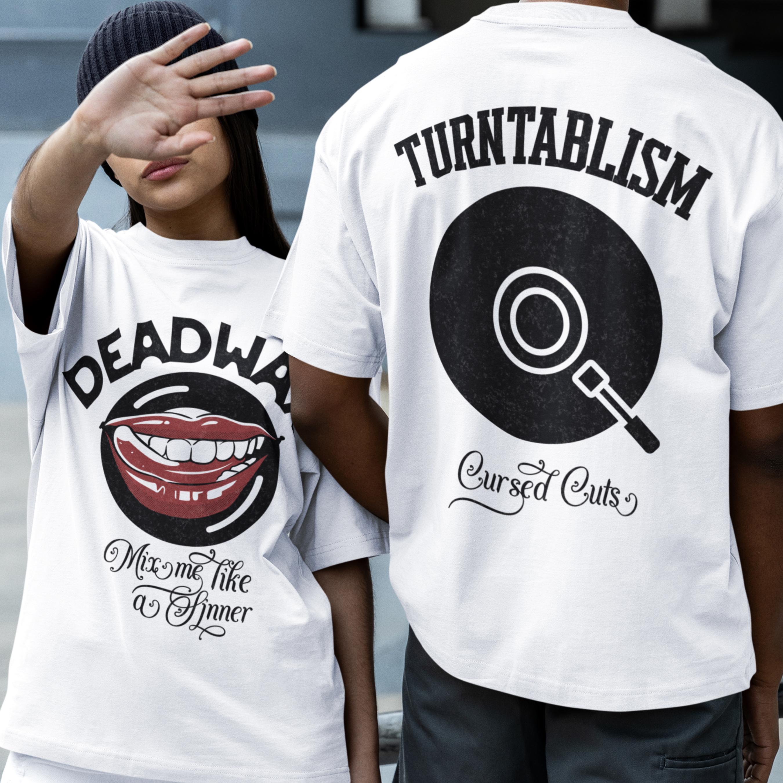 Deadwax Oversized Boxy Tee DJ Shirt Mix Master T-shirt Hip Hop DJ
