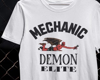Mechanic Demon Elite Shirt Vintage T-Shirt Mechanic Gift Auto Repair Shirt