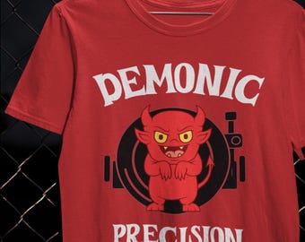 Chemise DJ démoniaque Precision T-shirt Precision Cuts Tee-shirt platine vinyle hip-hop cadeau DJ