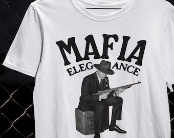 Mafia Elegance T-Shirt Gangster Fashion Tee Vintage Mobster Style Shirt
