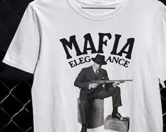 Maglietta Mafia Elegance, maglietta alla moda mafiosa, maglietta retrò da gangster, regalo
