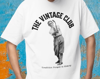 The Vintage Club Oversized Boxy Tee Heritage Golf T-Shirt Traditional Golfer Shirt Vintage Golf Gift