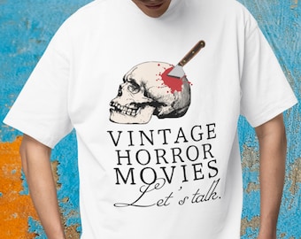 Vintage Horror Filme Shirt Übergroßes Boxy Tee Horror Fans Geschenk Retro Cinephile Status