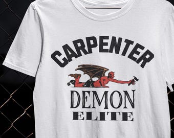 Carpenter Demon Elite Shirt Vintage T-Shirt Carpenter Gift Woodworker Shirt