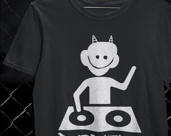 Blasphemix DJシャツ ビニールデーモンTシャツ ヒップホップDJギフト ターンテーブルマスタリーTシャツ