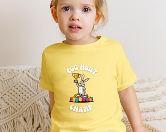 Chemise de champion de la chasse aux œufs, chasse aux œufs de Pâques, t-shirt fête de Pâques, t-shirt lapin de Pâques, chemise de Pâques pour enfant, champion de chasse, chemise de Pâques pour tout-petit
