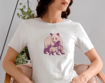 Mama Bear and Cub T-Shirt, Cute Animal Family Graphic Tee, Wildlife Bear Mom Shirt, Baby Bear Cub Graphic, Nature Lover Shirt, gift for her