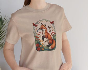 T-shirt met rode vos-print – Speels natuur-T-shirt