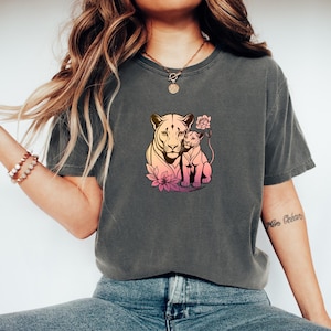 Lioness and Cub T-Shirt, Cute Animal Family Graphic Tee, Wildlife Lion Mom Shirt, Baby Lion Cub Graphic, Nature Lover T-Shirt, gift for her