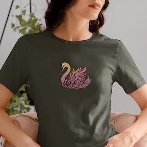 Elegant Swan T-Shirt -- Graceful Swan Graphic Tee, Nature Lover Shirt, Animal Lover Clothing, gift for her, Serenity Shirt