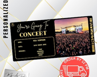 Entrada de concierto Entrada de evento personalizada Tarjeta de recuerdo de regalo