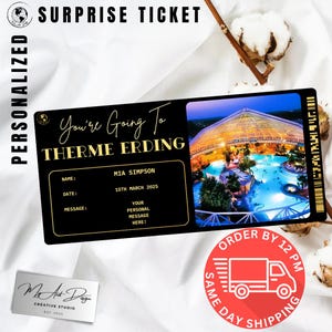 Billet pour les Thermes d'Erding | Cadeau personnalisé pour un voyage au spa | Révélation bien-être personnalisée | Carte Surprise Détente