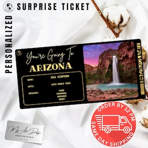 Arizona Ticket Instapkaart Gepersonaliseerde souvenirkaart vliegticket