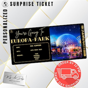 Spersonalizowana karta pokładowa Europa-Park: spersonalizowany prezent z okazji podróży