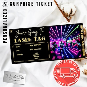 Lasergame Ticket Gepersonaliseerde Evenement Ticket Cadeau Souvenirkaart