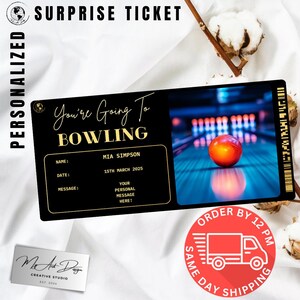Bowlingticket Gepersonaliseerd ticket voor evenement Cadeau souvenirkaart